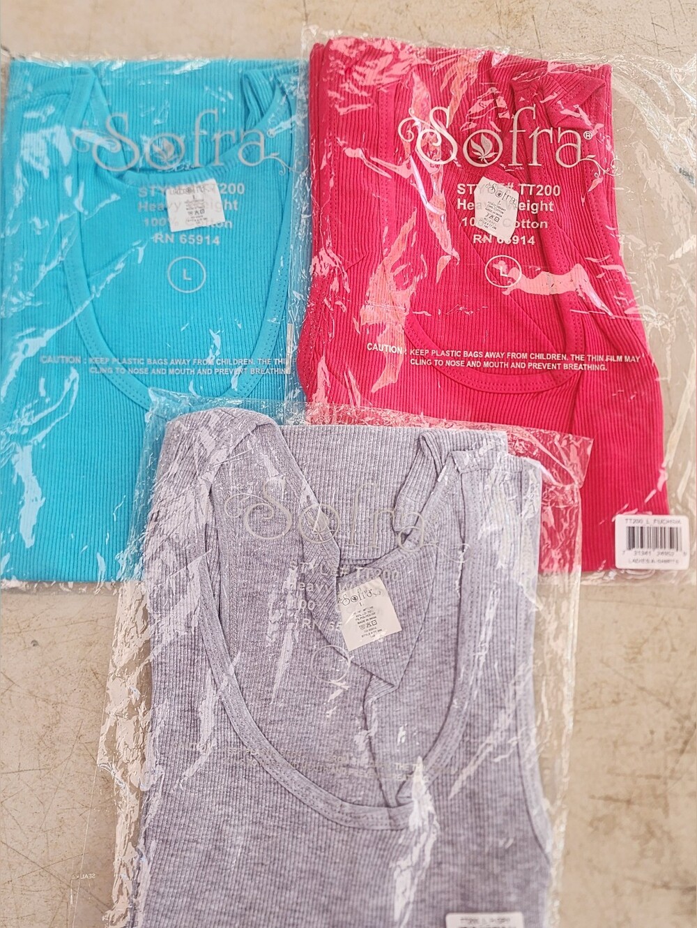 3 Ladies Thank Tops 100% Cotton New Sz Large